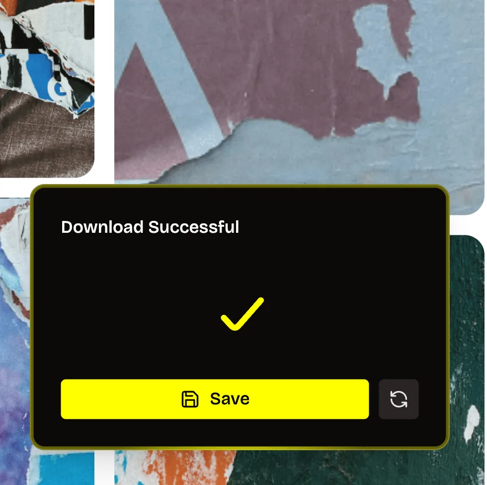 Unpinned panel saying Download Successful, with a Save button for the ZIP file